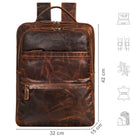 Businessrucksack dunkel braun Damen Leder groß