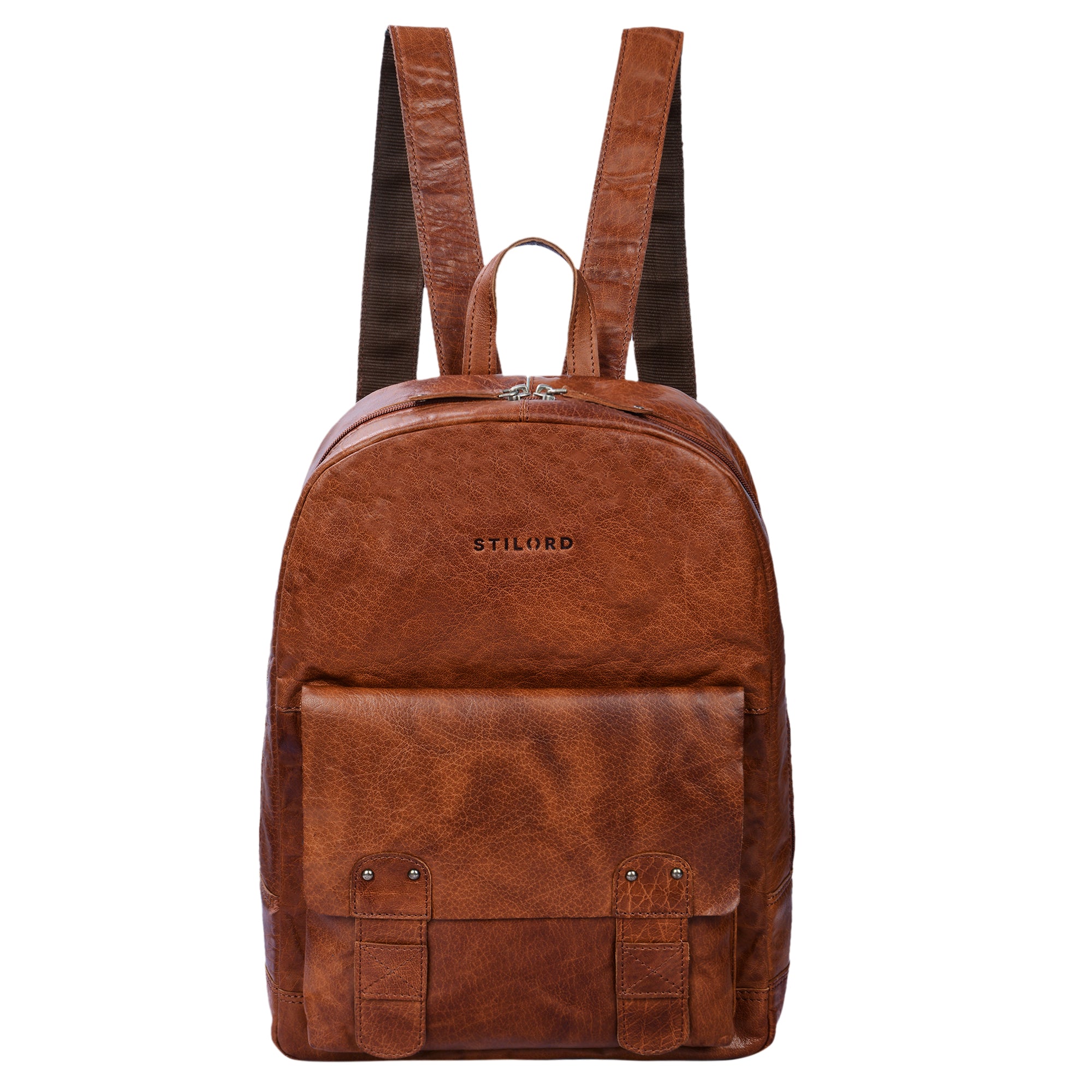 Leder Rucksack Damen Herren braun