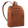 Damenrucksack Leder cognac aus der schrägen Frontalperspektive