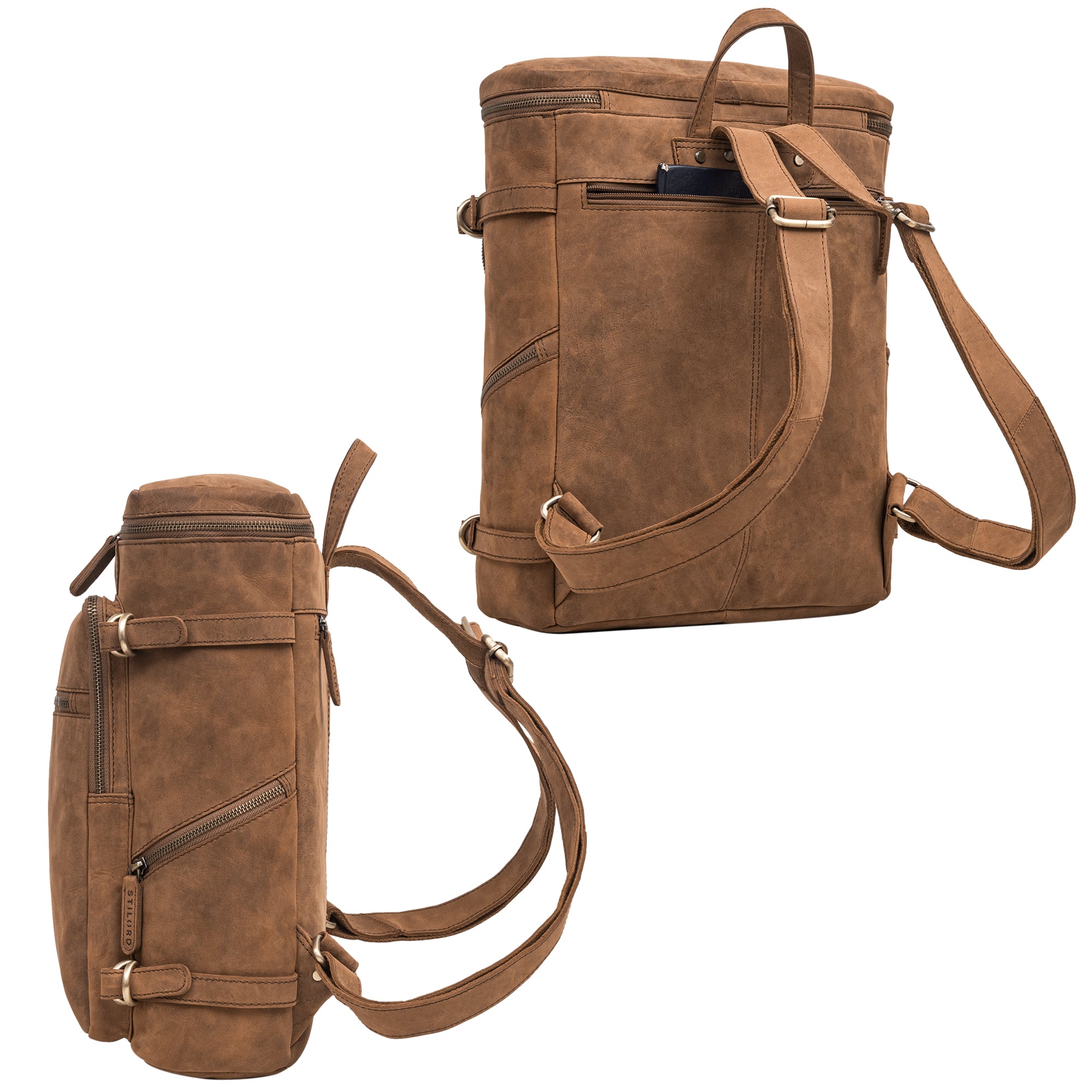 Herren Lederrucksack groß braun