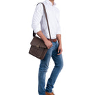 Vintage Schultertasche Leder Herren