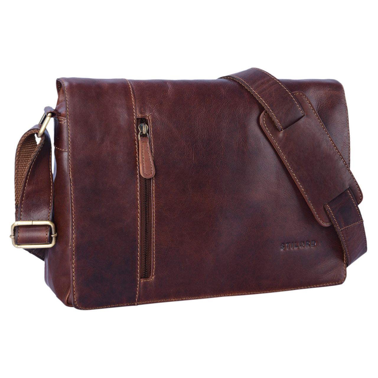 Leder College Bag braun