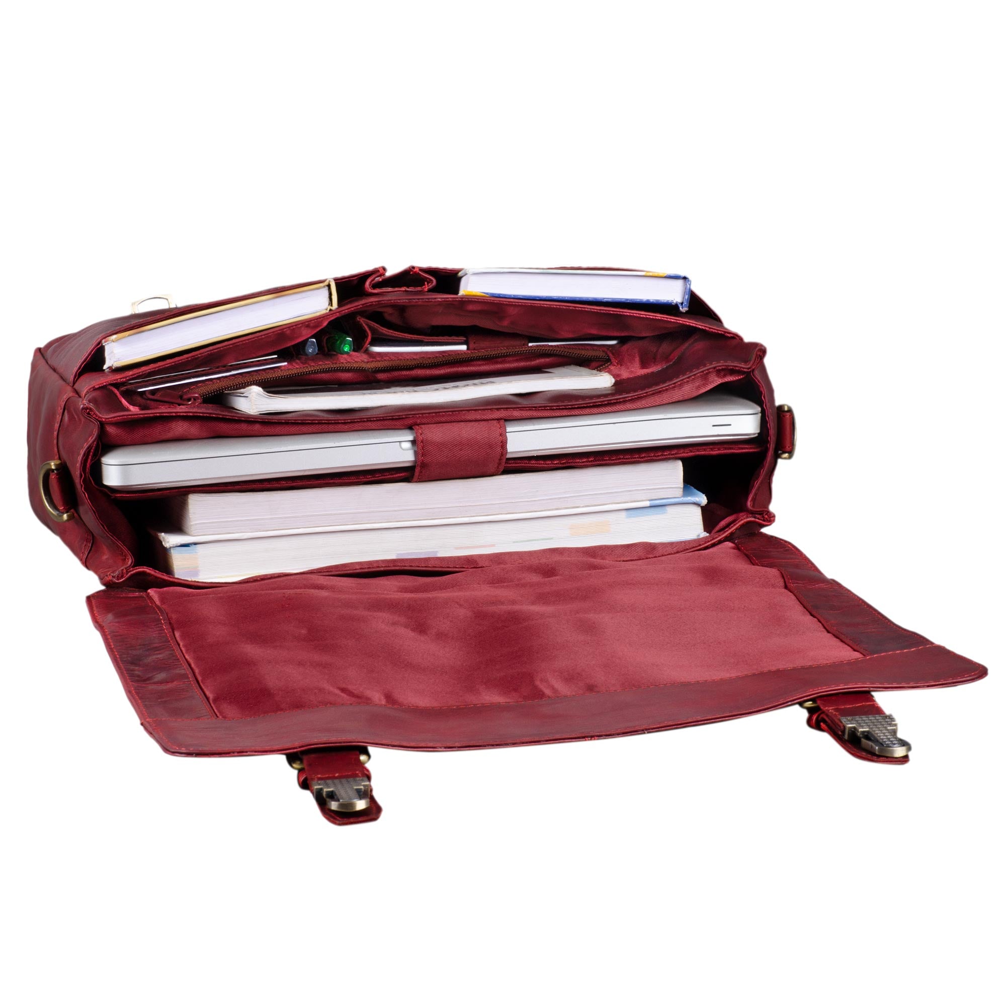 Große Ledertasche Businesstasche rot
