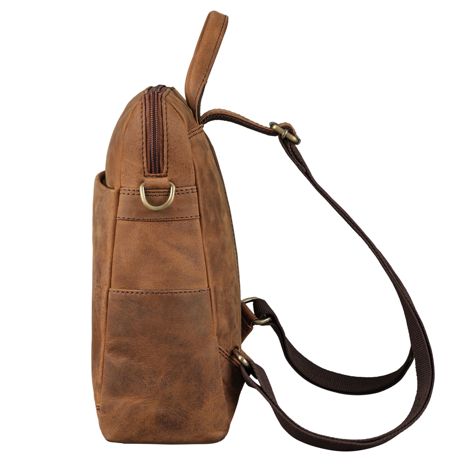 Schultertasche Damen Leder braun