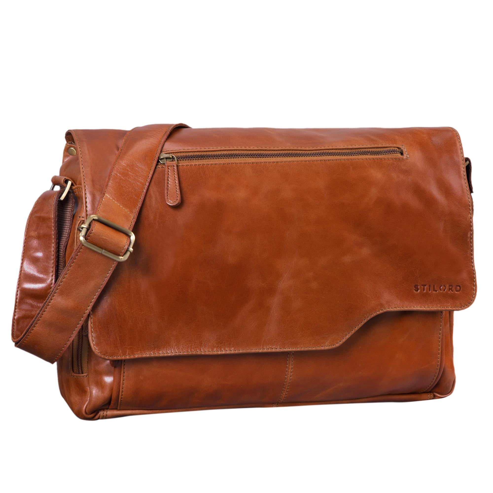 Messenger Bag Herren echtes Leder Vintage braun