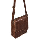 Schultertasche Leder Männer braun