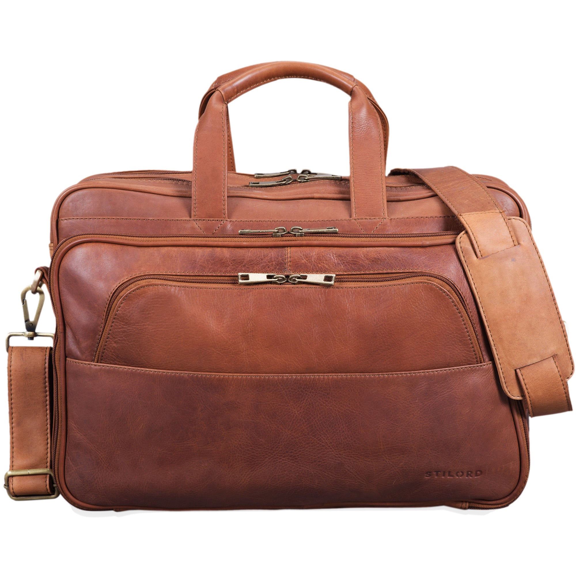 Lehrertasche Leder cognac braun