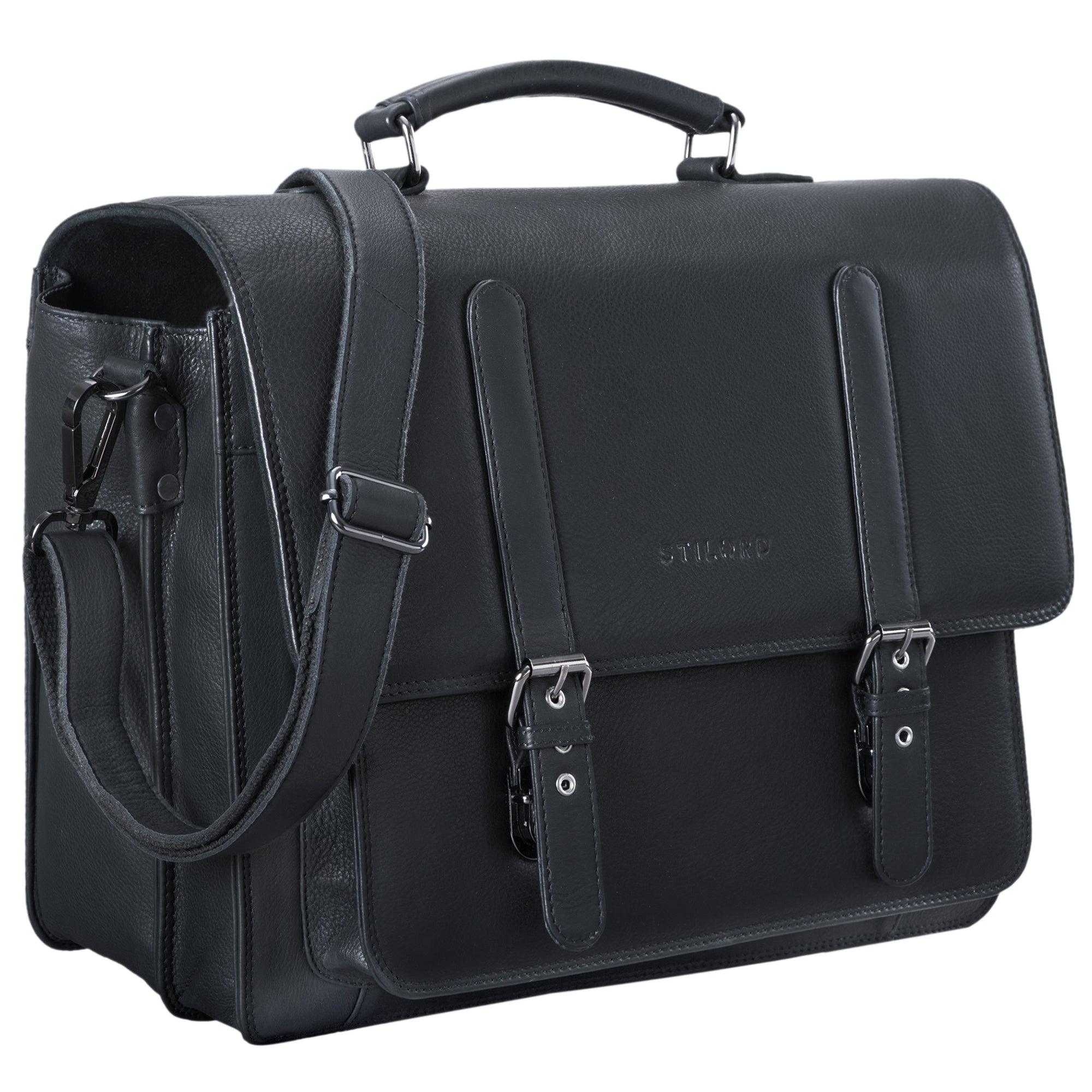 Lehrertasche Leder Herren schwarz