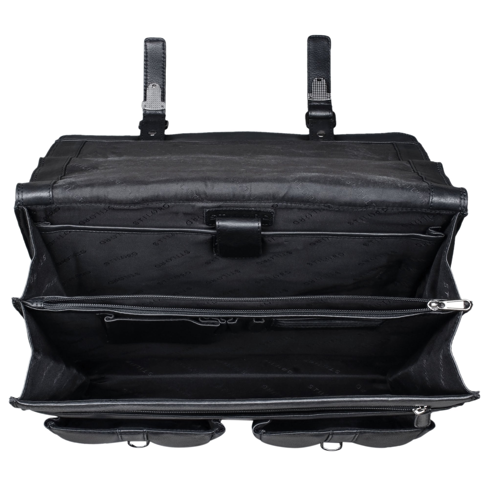 Große Leder Lehrertasche Herren schwarz