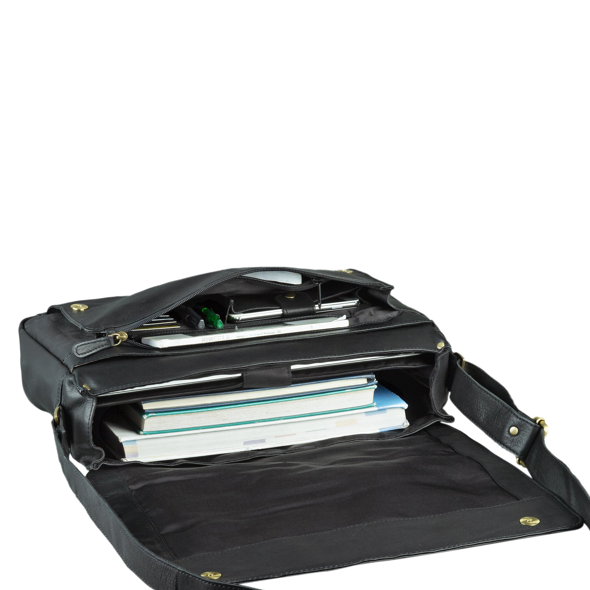 Bürotasche Leder Vintage schwarz