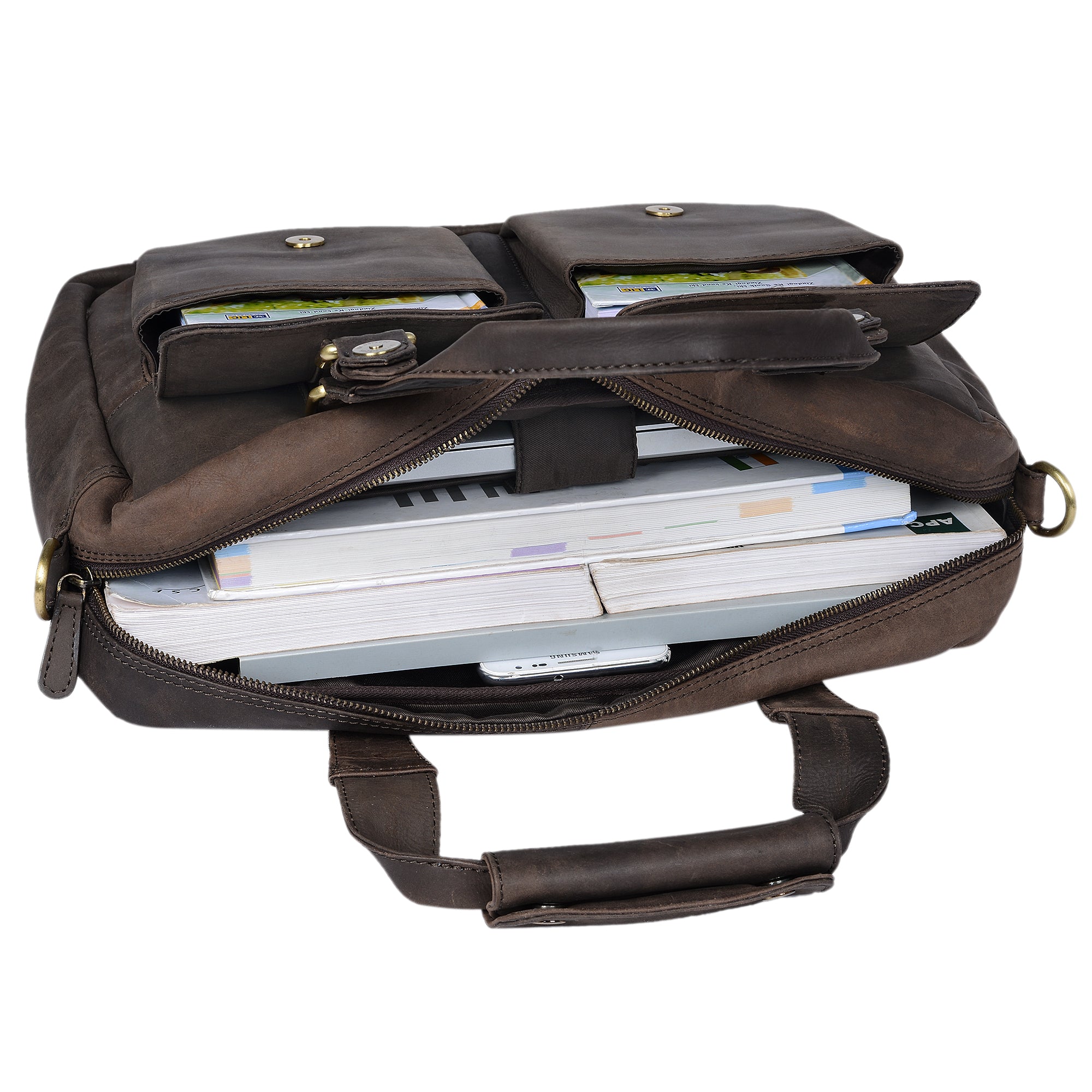 Leder Messenger Bag 15.6 Zoll Laptopfach