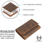 Braune Mini Geldbörse Herren RFID Leder