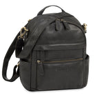 Kleine 2-in-1 Leder Rucksack-Tasche Schwarz für Damen 