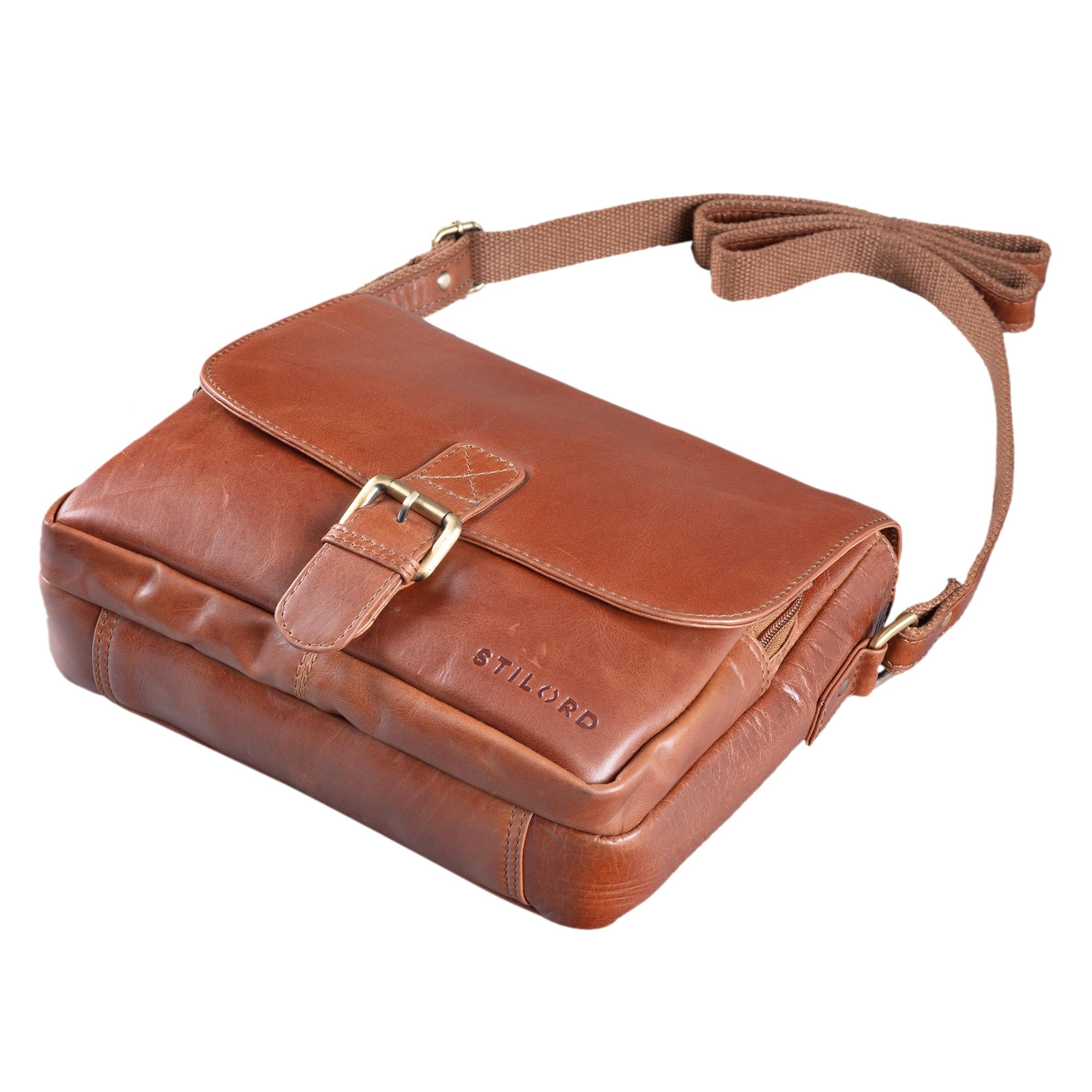 Damen Vintage Echtleder Schultertasche