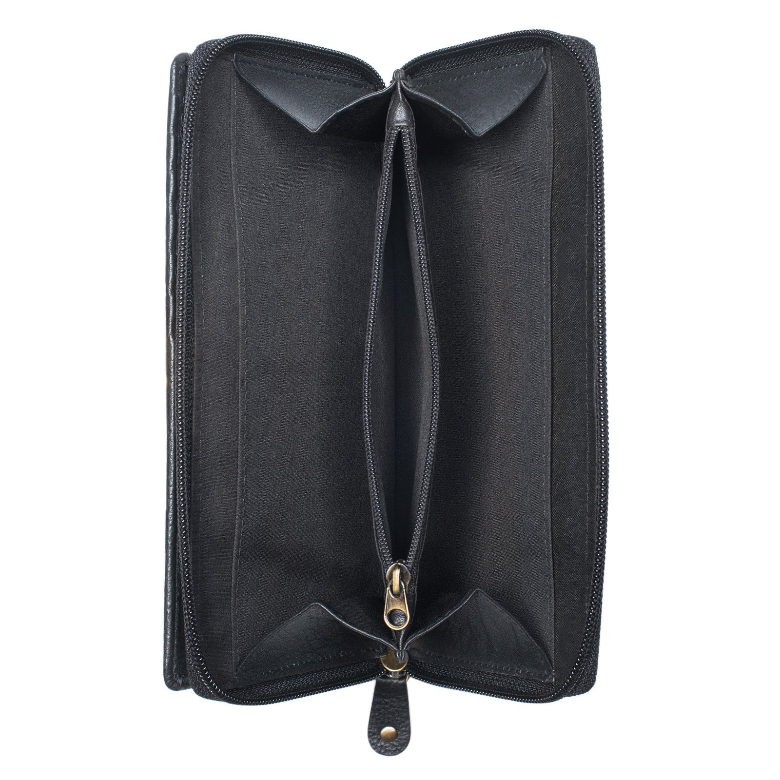 Portemonnaie Damen Leder schwarz 