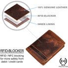 Leder Geldbörse mit RFID Schutz braun