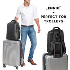 Leder Reise Rucksack schwarz