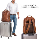 Brauner Rucksack Retro braun mit Aufsteckfunktion für Trolleys