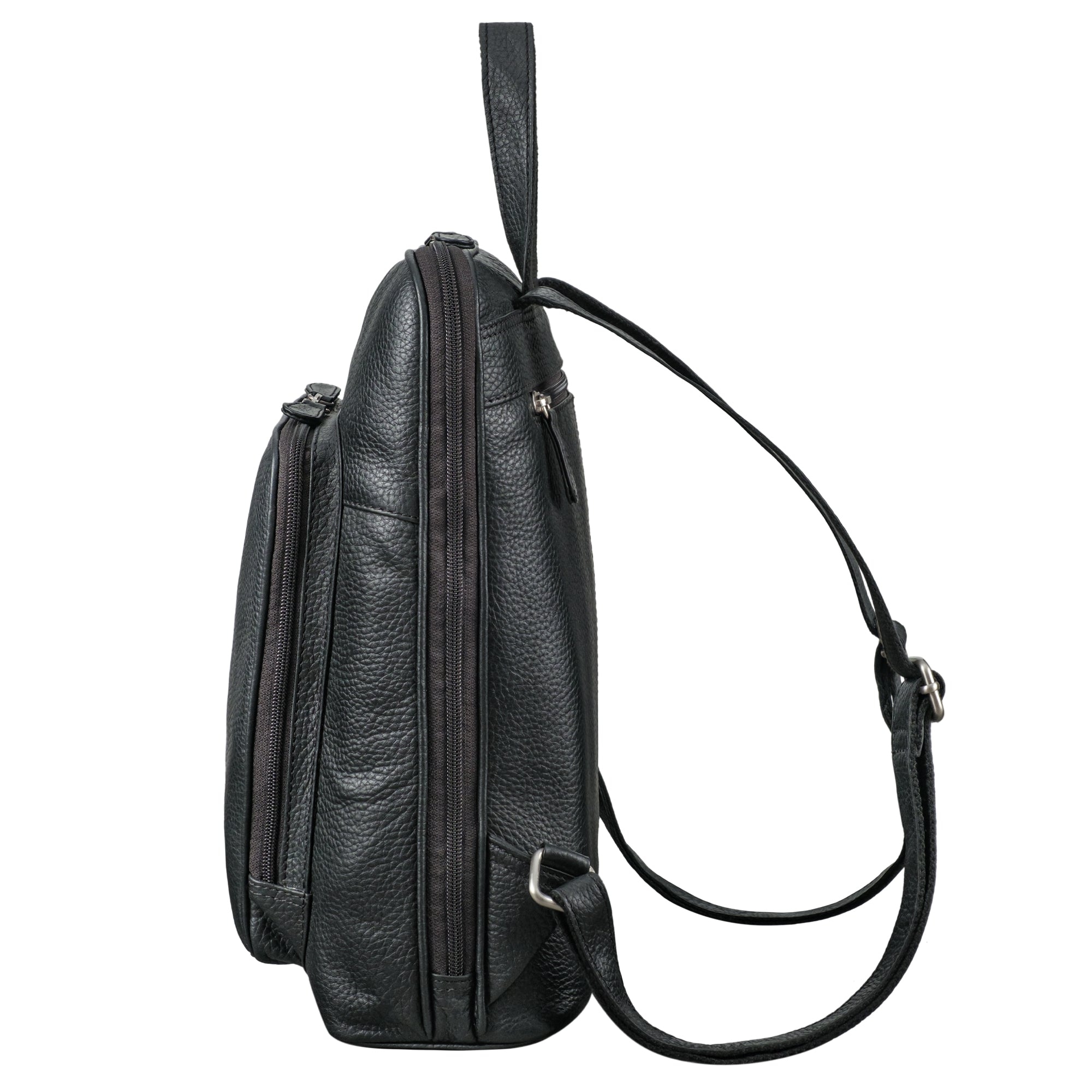 Tagesrucksack Leder schwarz
