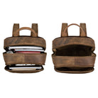 Cityrucksack Leder Klein Braun 