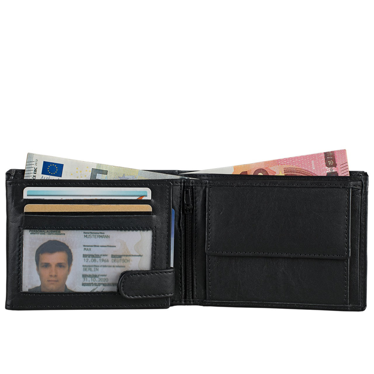 STILORD Wallet Portemonnaie Echtleder schwarz