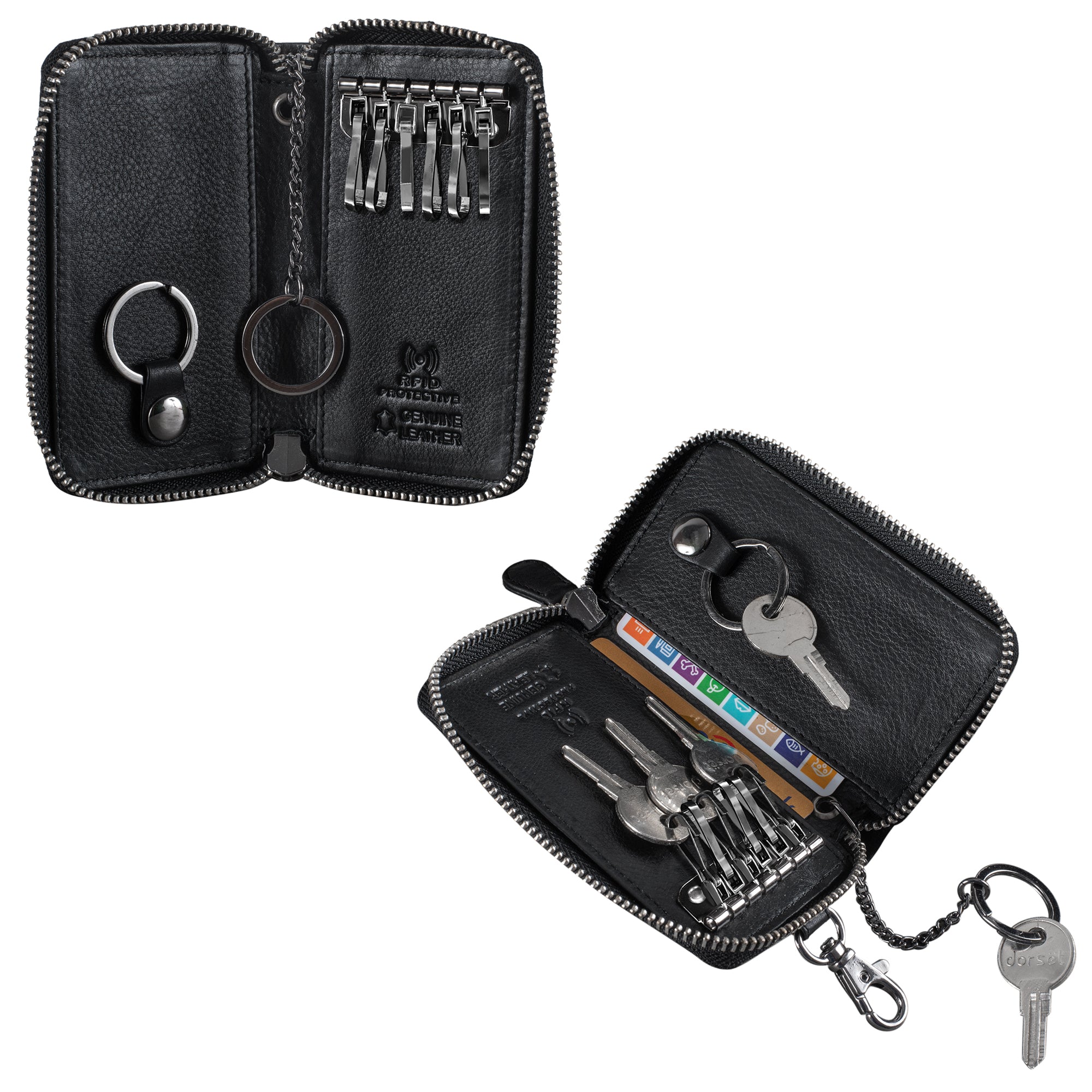 Klassisch Wallet aus echtem Leder schwarz