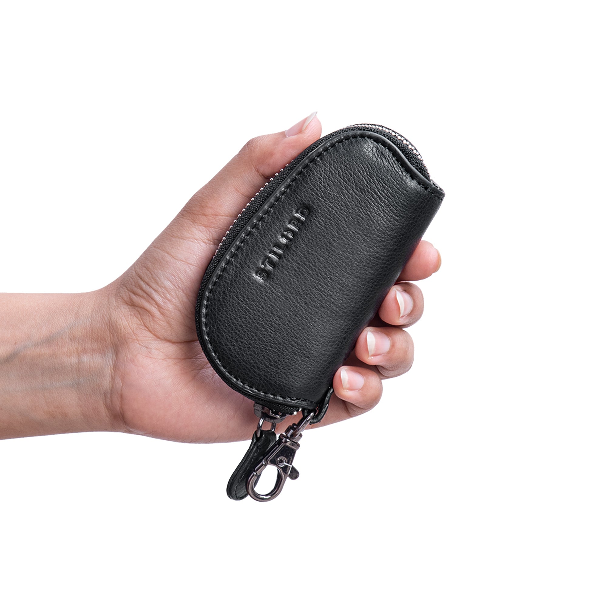 Minigeldbörse Leder schwarz