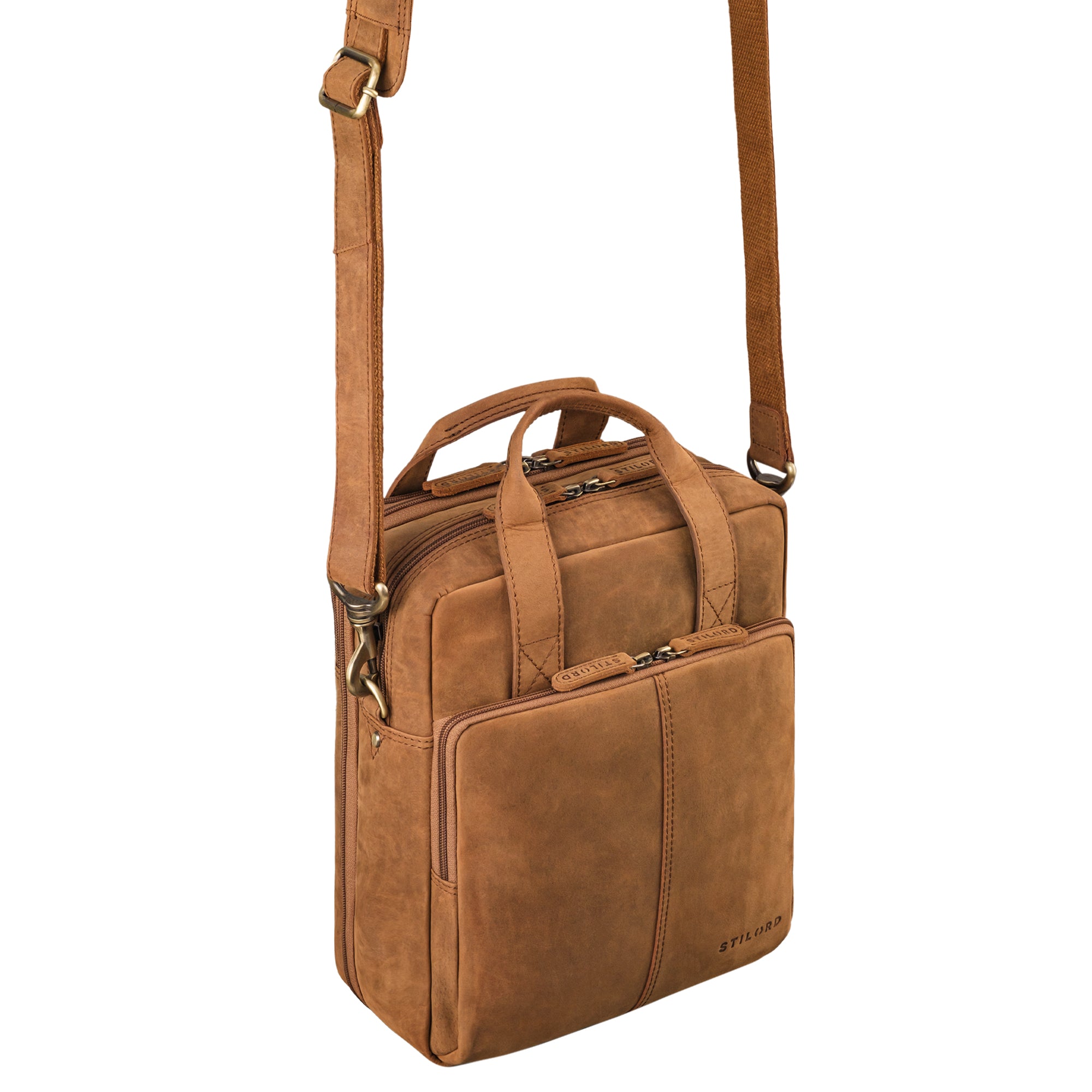 Schultertasche für Herren im Business aus echtem Leder