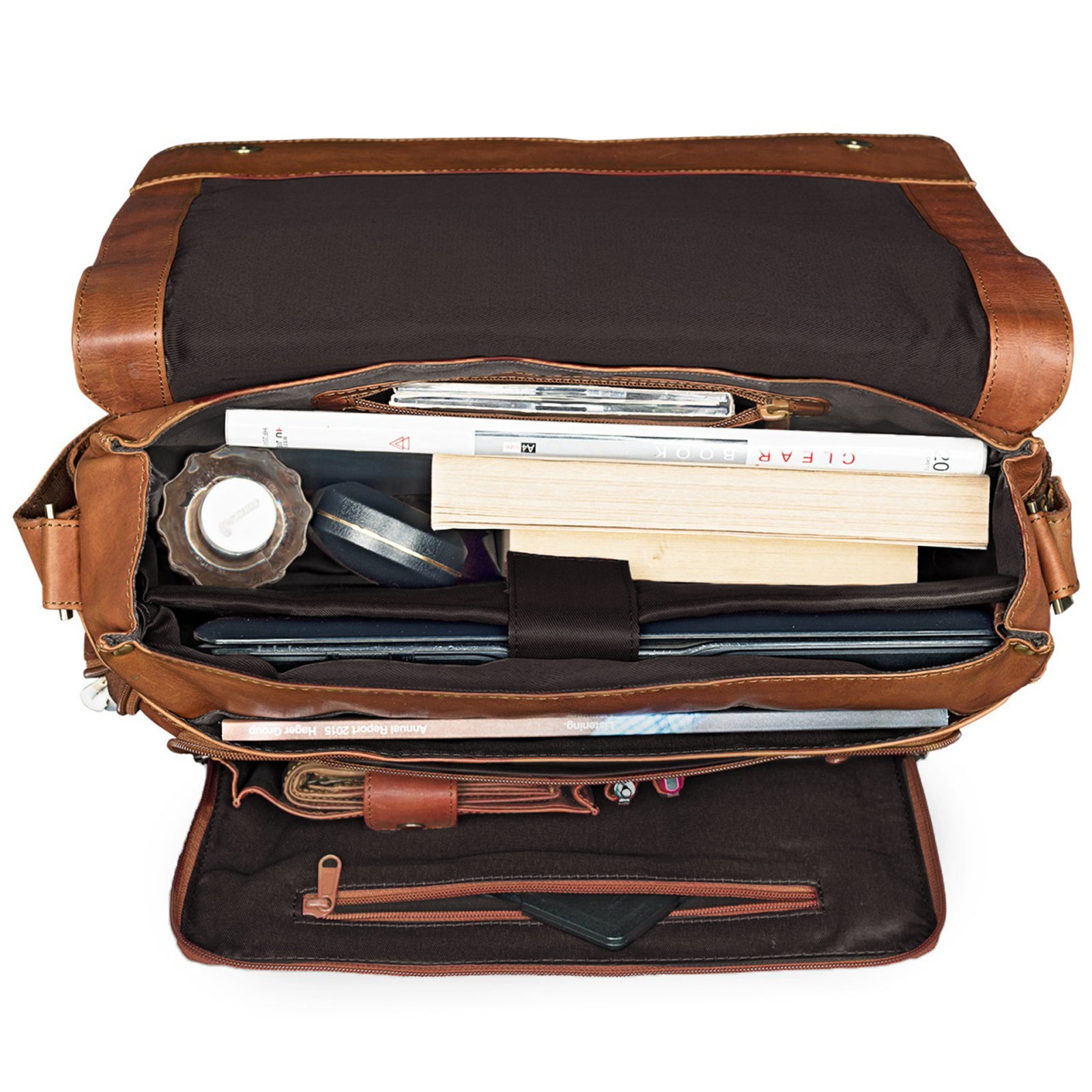 Schultertasche Herren Damen Leder