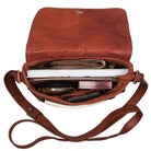 Schultertasche Leder klein braun