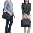 Leder Aktentasche Damen schwarz