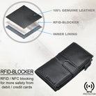 Vintage Briefbörse Damen Leder schwarz