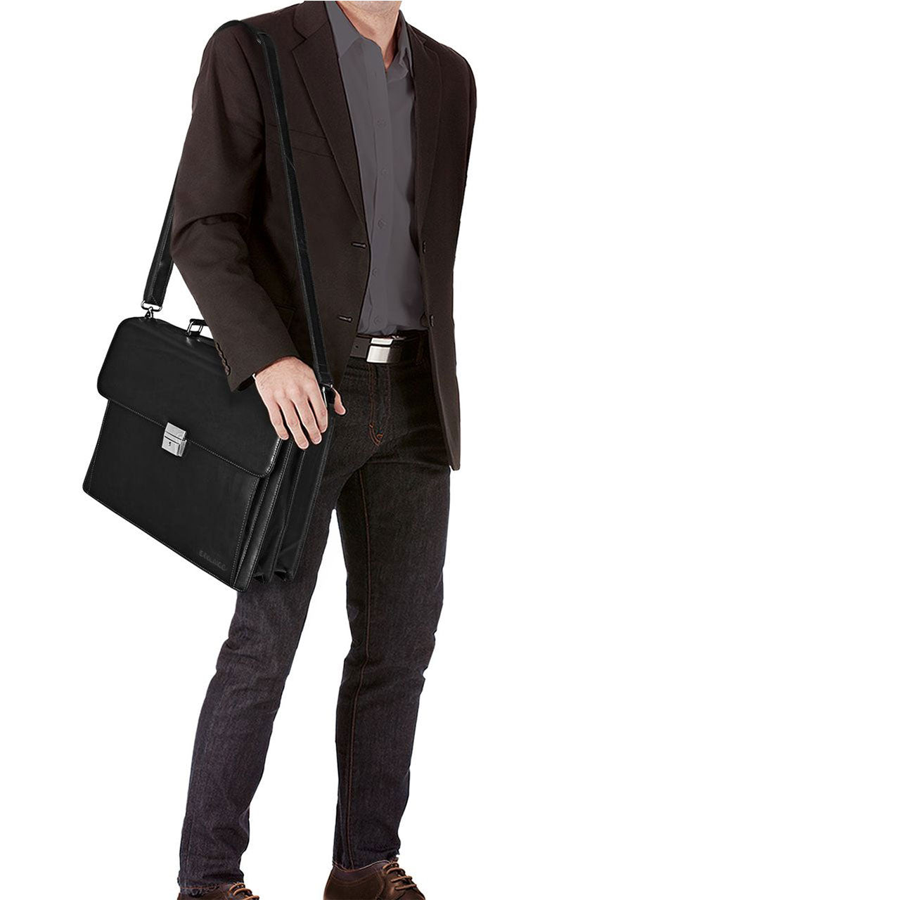Leder Aktentasche schwarz