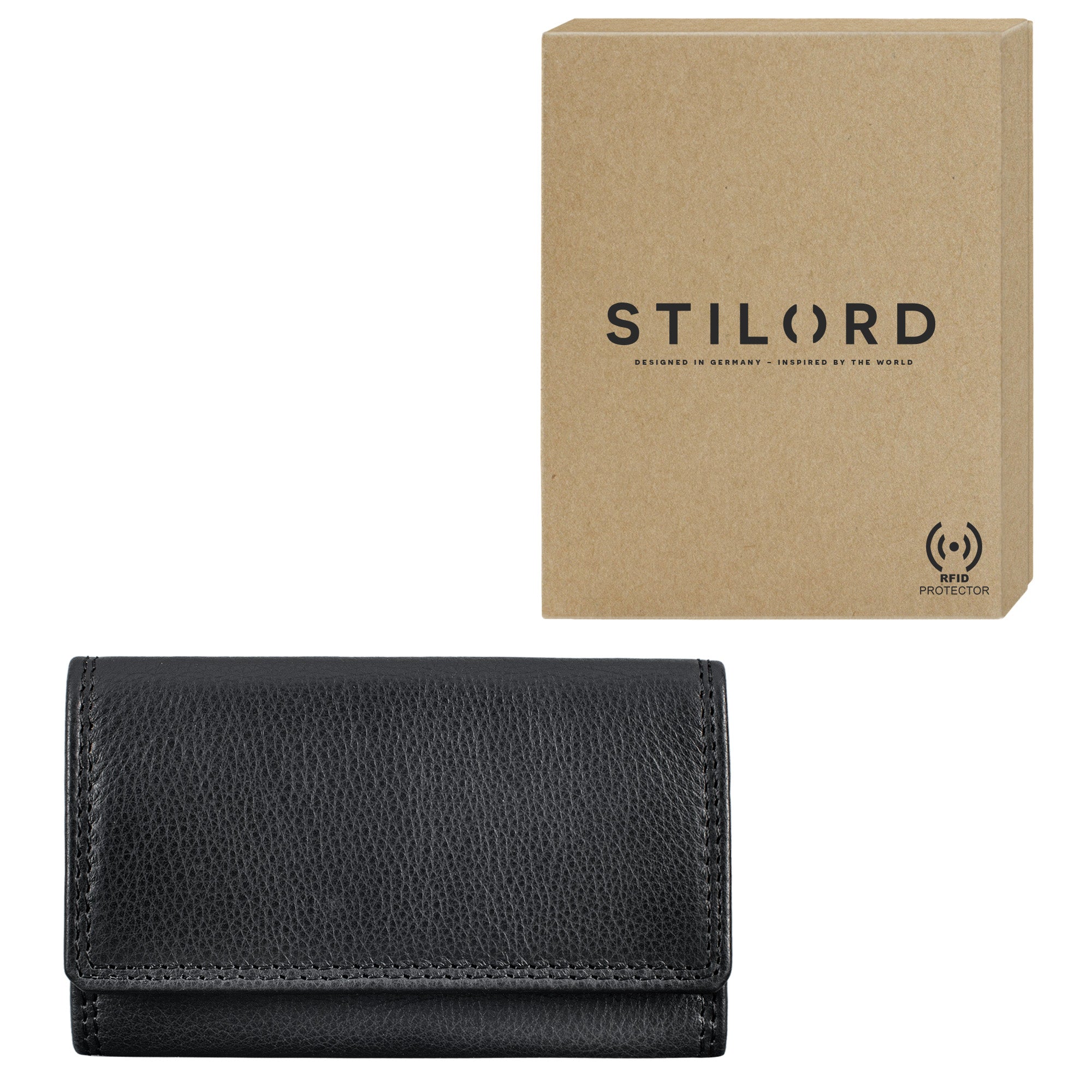 Schlüssel Organizer Leder schwarz