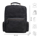 Schulrucksack Leder für Erwachsene schwarz groß
