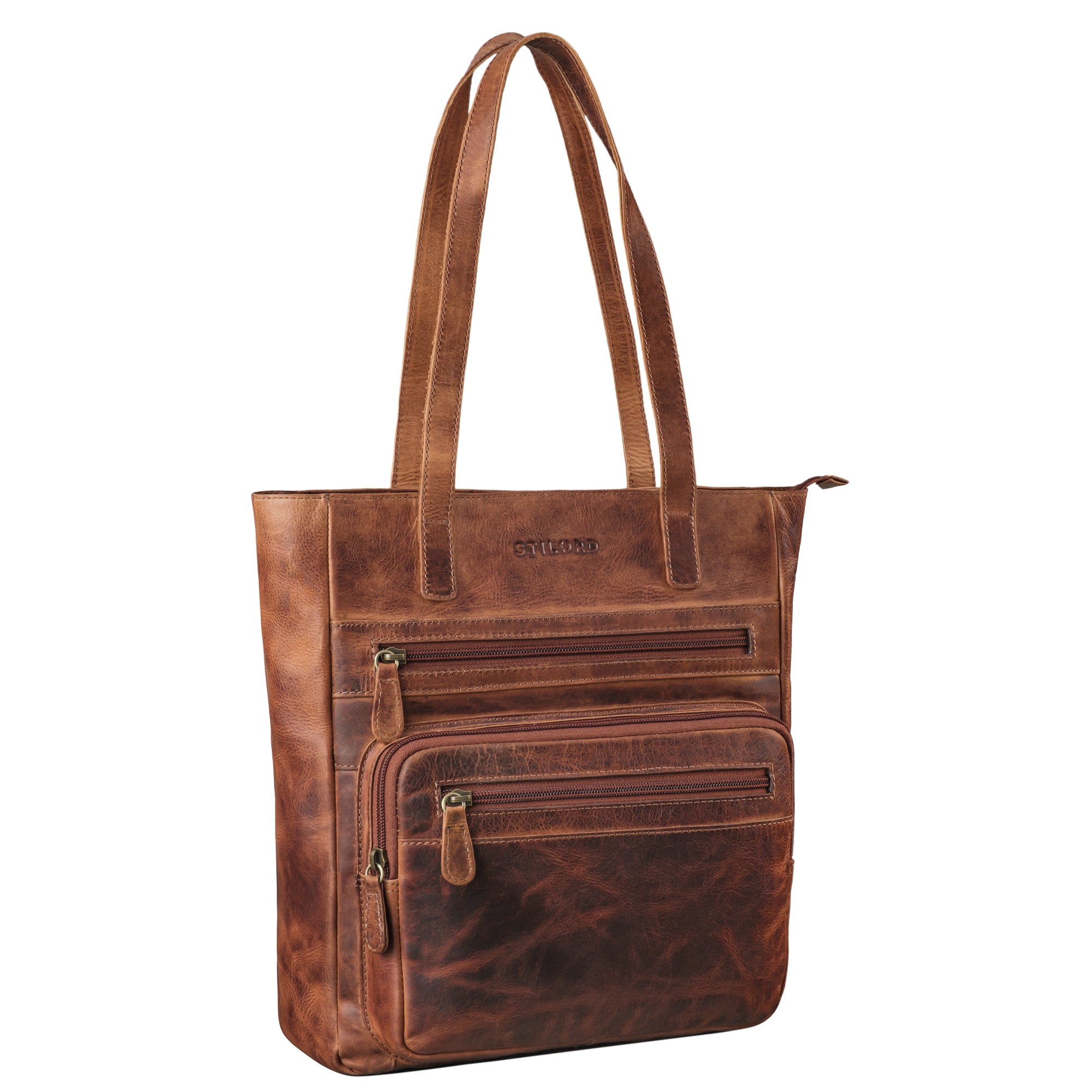große Tasche Damen Leder cognac