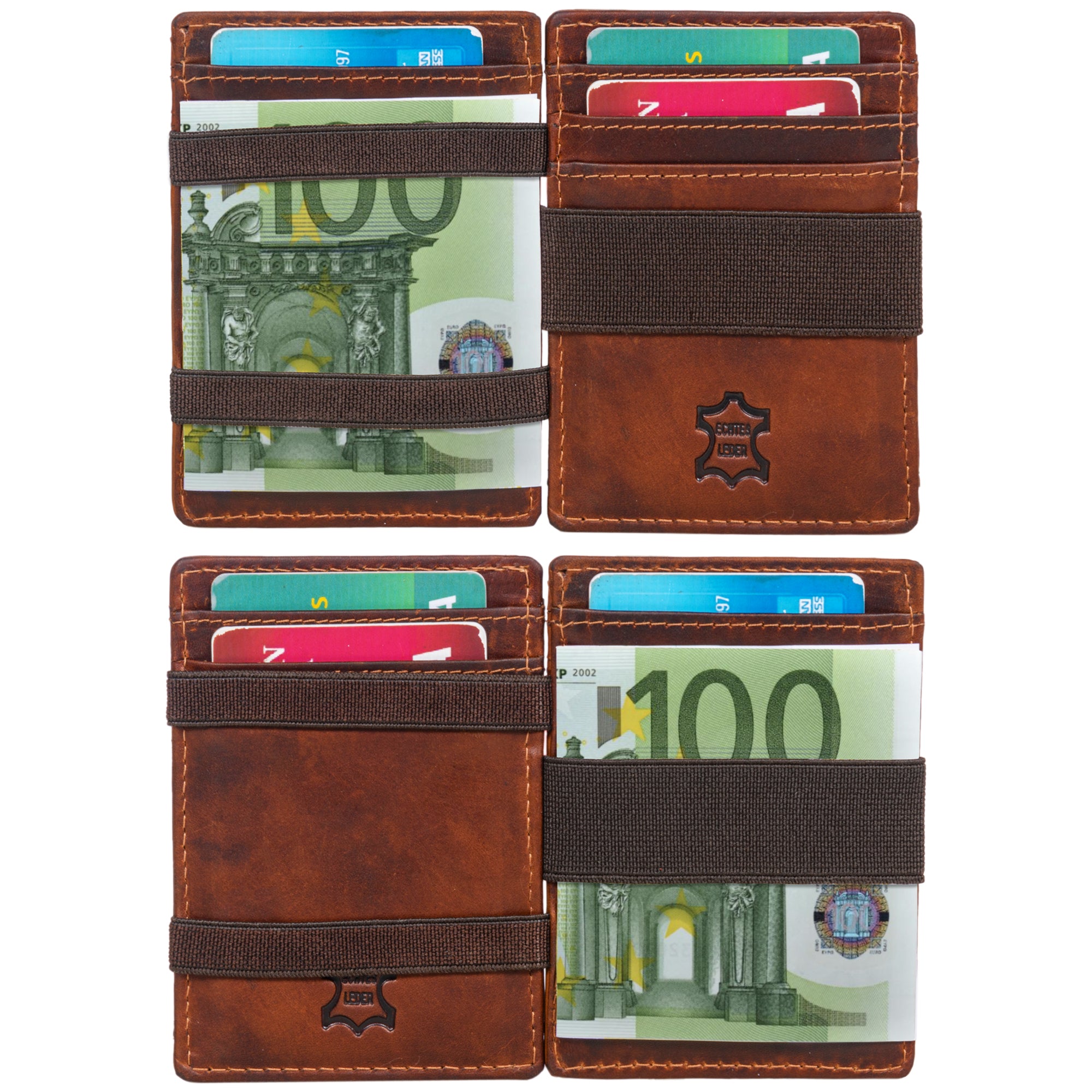 Leder Slim Wallet mit Kartenfächer