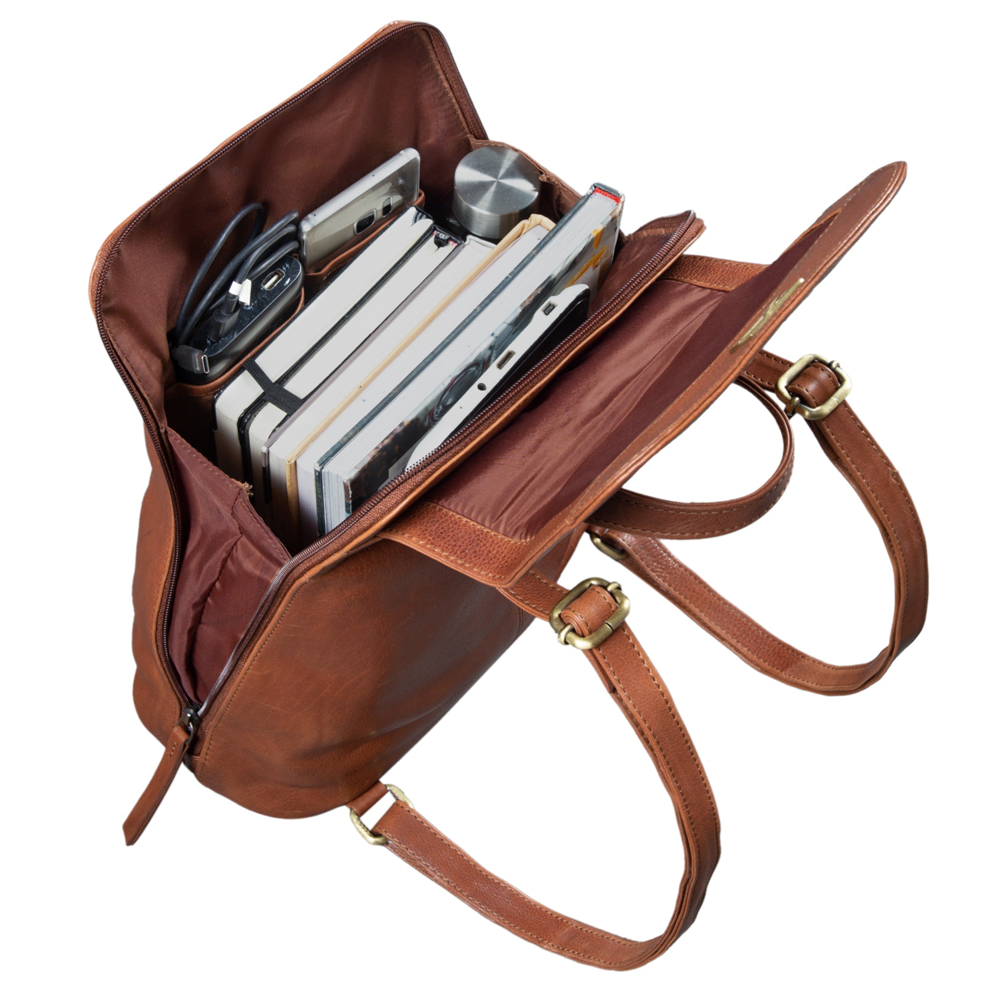Tan Leder Rucksack