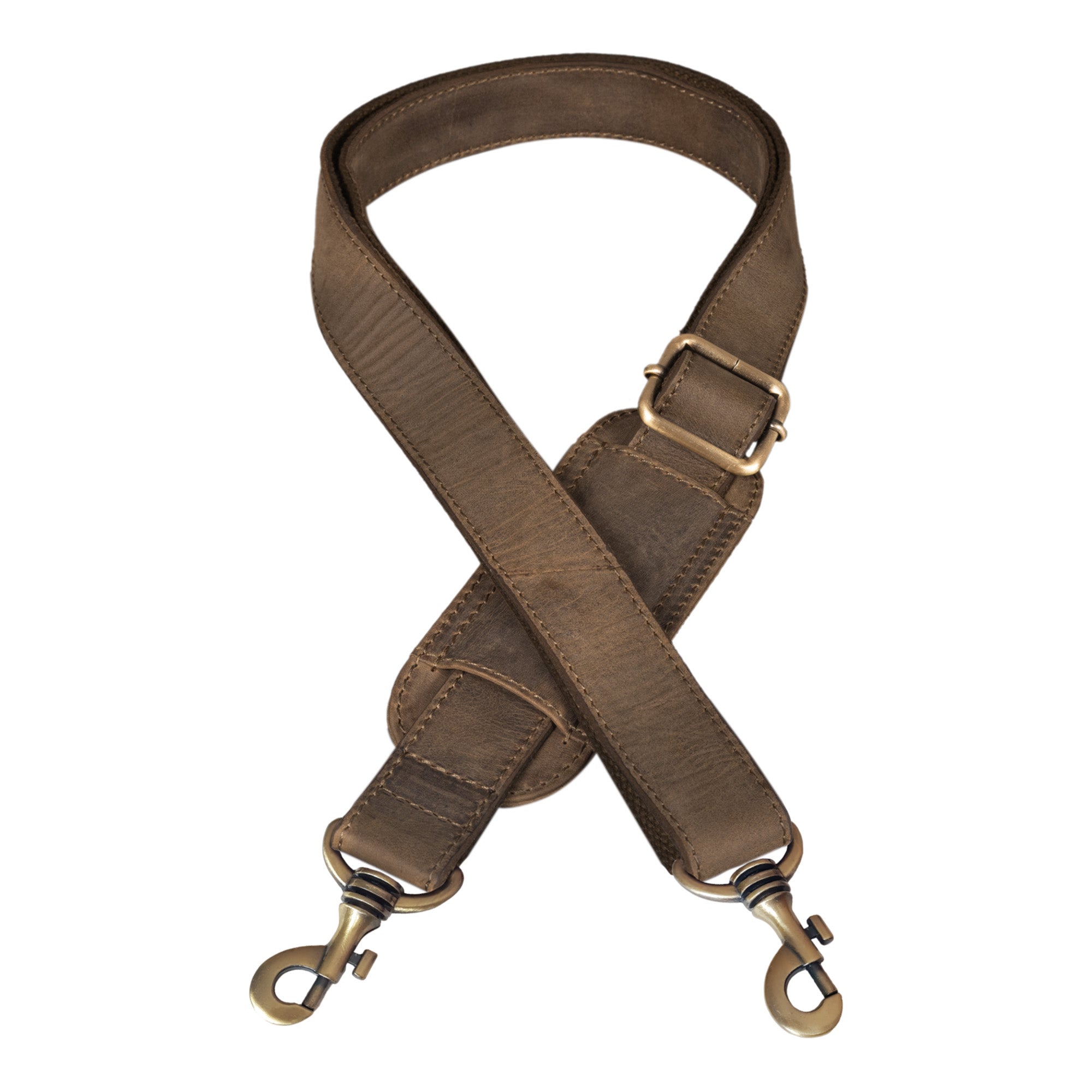 Taschengurt mit Polster Leder braun Vintage