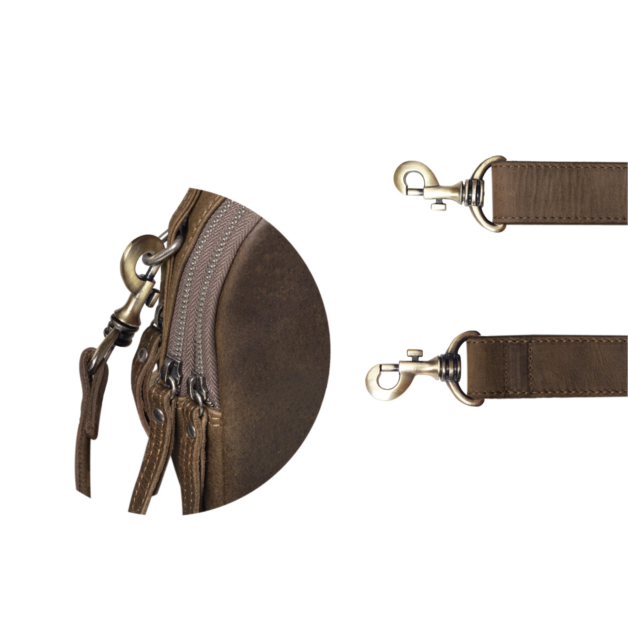 Abnehmbarer Tragegurt Leder braun