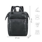 Lederrucksack Damen schwarz