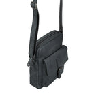 Herrentasche klein Vintage Leder schwarz