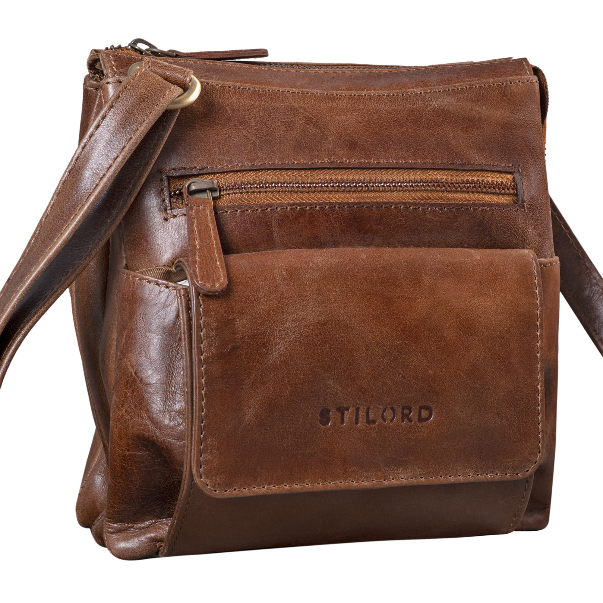 Leder Herrenhandtasche Umhängetasche braun