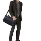 Leder Umhängetasche schwarz zum Reisen