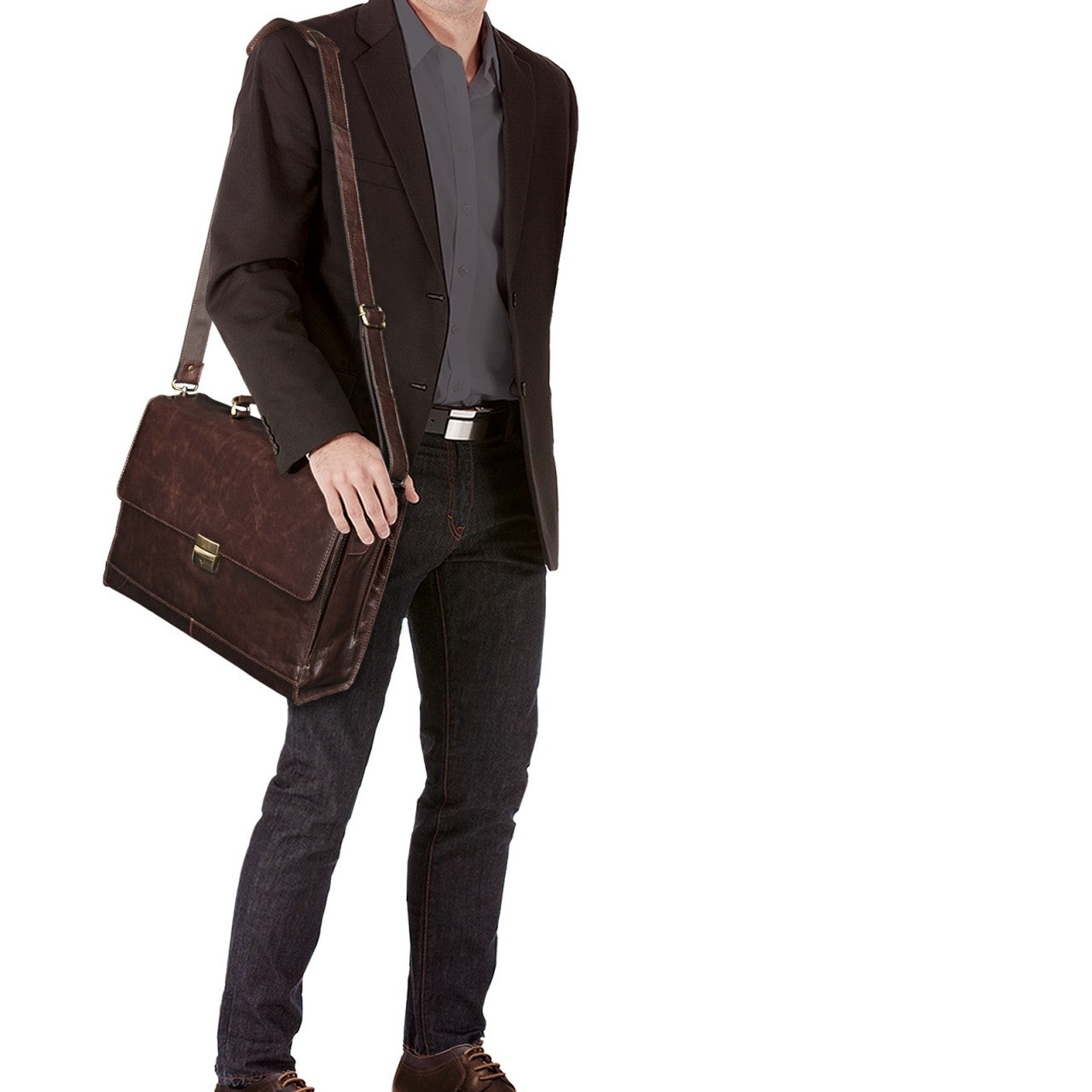Ledertasche Büro braun