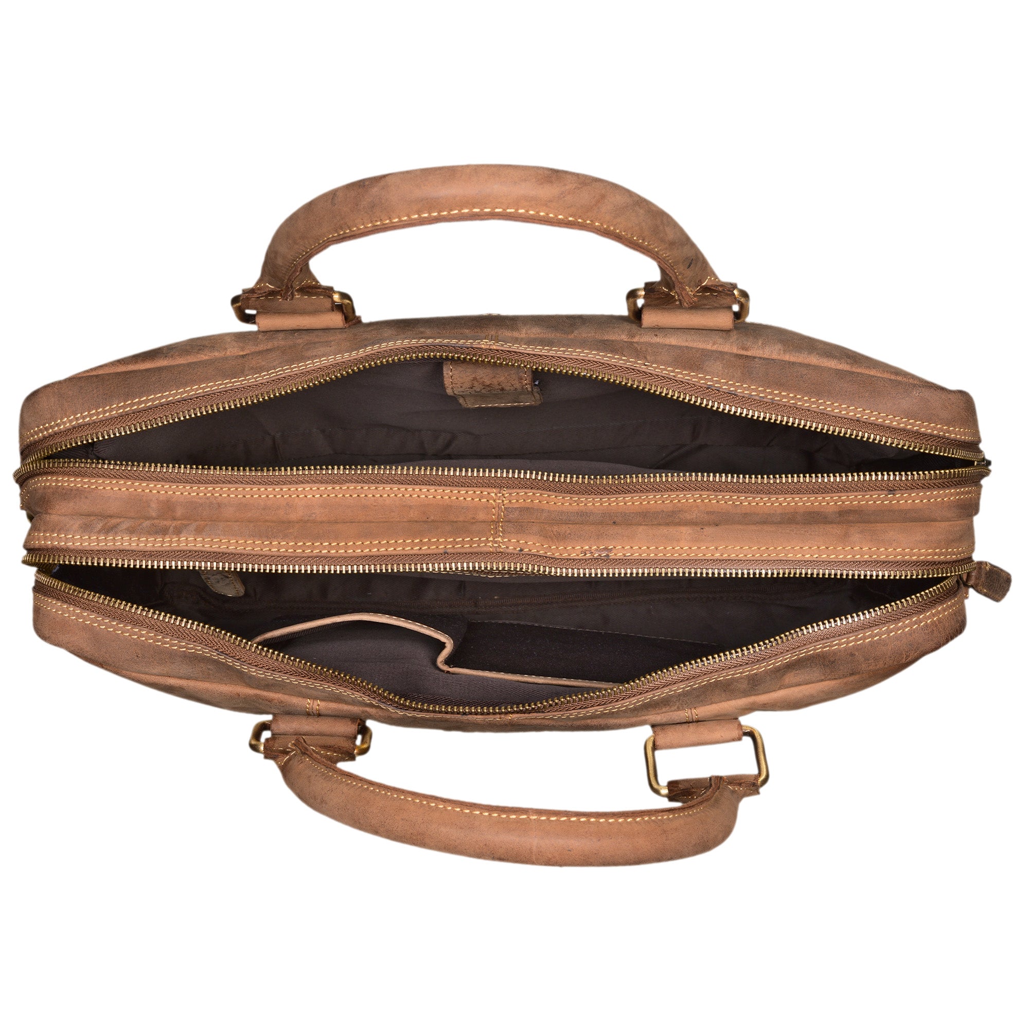 Ledertasche braun für Aktentordner