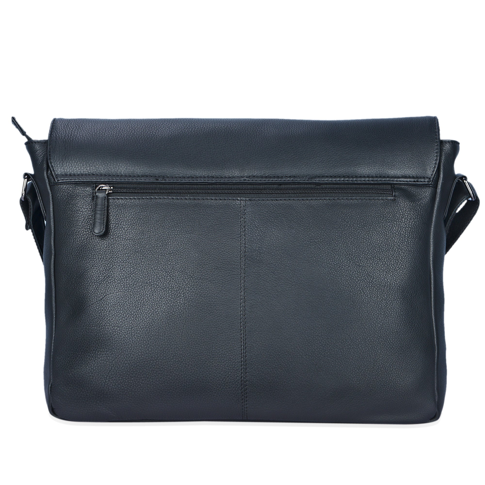 Umhängetasche Leder mit Laptopfach Notebook schwarz