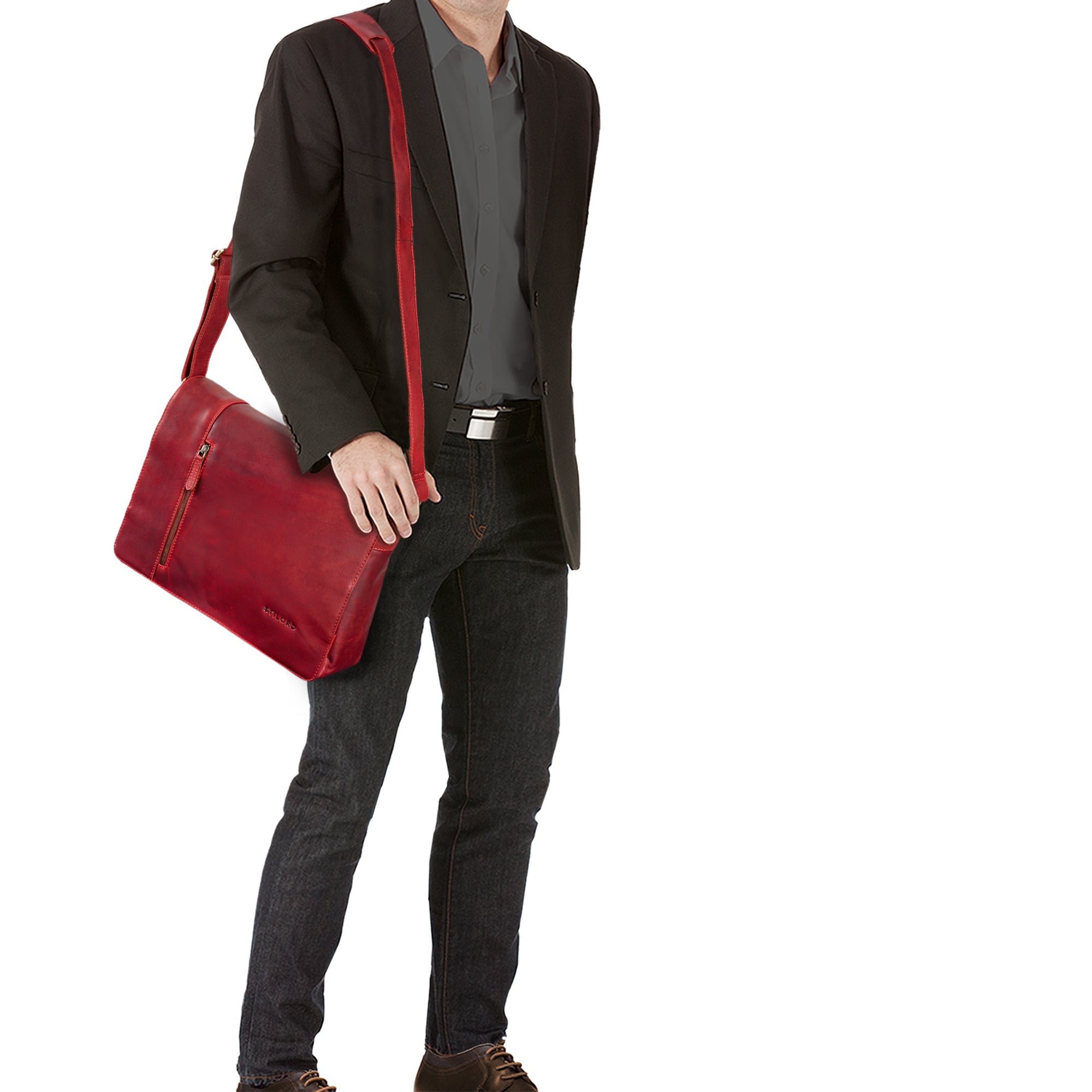 laptoptasche 14 zoll leder rot