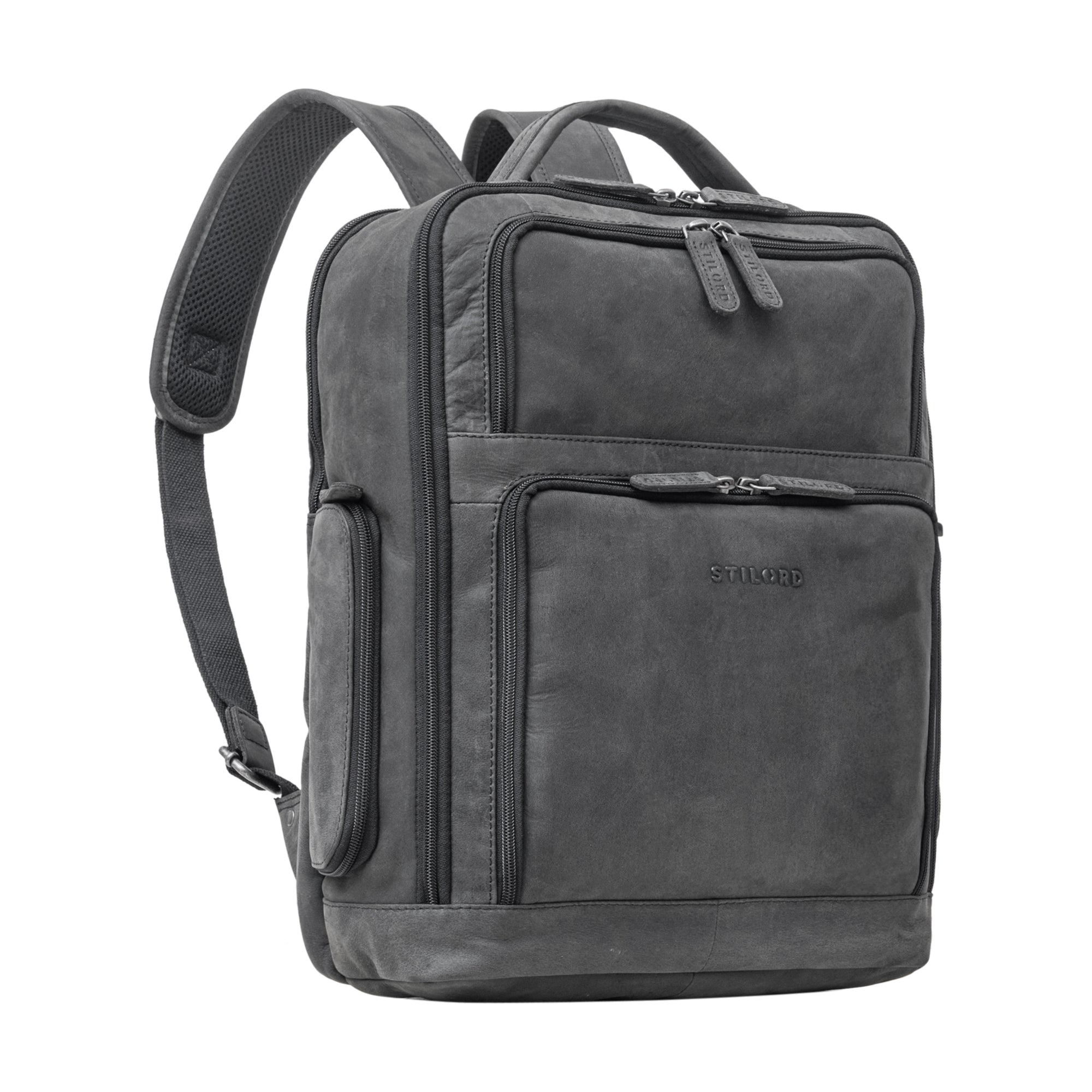 Lederrucksack Groß grau