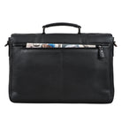 Messenger Bag mit Schultergurt Leder schwarz